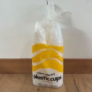 Vintage Sweetheart Plastic Cups 100 Pack 5 Oz. Fits All Dispensers NEW‎ NOS